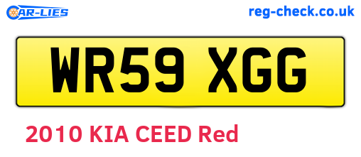 WR59XGG are the vehicle registration plates.