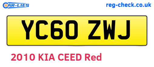 YC60ZWJ are the vehicle registration plates.