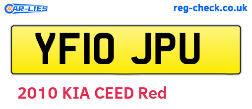 YF10JPU are the vehicle registration plates.