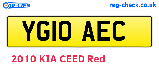 YG10AEC are the vehicle registration plates.