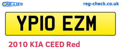 YP10EZM are the vehicle registration plates.