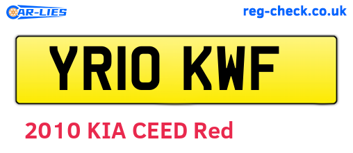 YR10KWF are the vehicle registration plates.