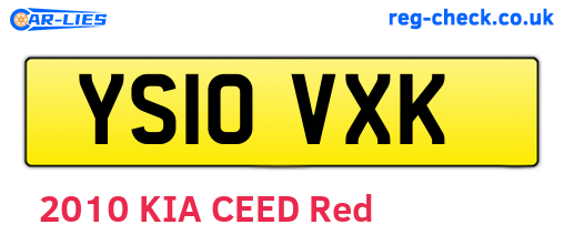 YS10VXK are the vehicle registration plates.