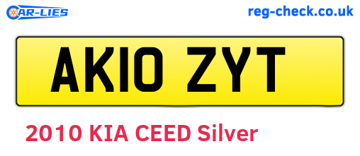 AK10ZYT are the vehicle registration plates.