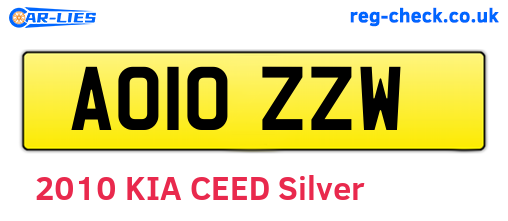 AO10ZZW are the vehicle registration plates.