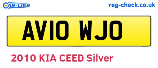 AV10WJO are the vehicle registration plates.
