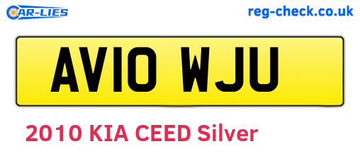 AV10WJU are the vehicle registration plates.