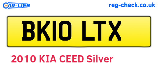 BK10LTX are the vehicle registration plates.