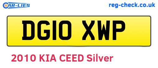 DG10XWP are the vehicle registration plates.