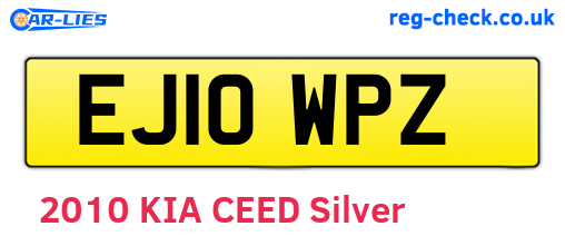 EJ10WPZ are the vehicle registration plates.