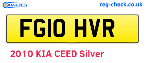 FG10HVR are the vehicle registration plates.