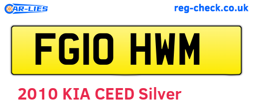 FG10HWM are the vehicle registration plates.
