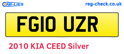 FG10UZR are the vehicle registration plates.