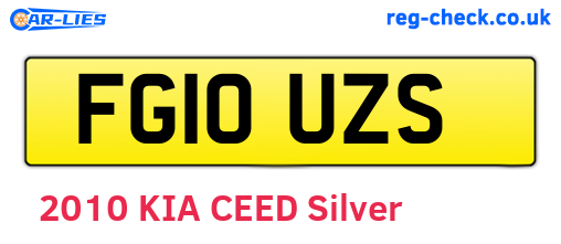 FG10UZS are the vehicle registration plates.