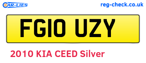 FG10UZY are the vehicle registration plates.
