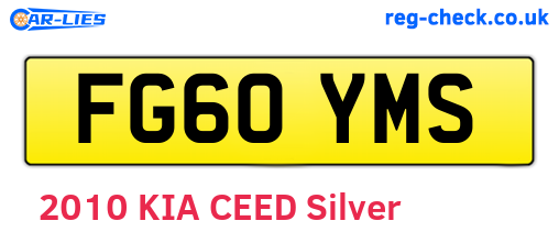 FG60YMS are the vehicle registration plates.