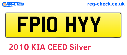 FP10HYY are the vehicle registration plates.