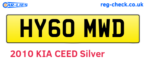 HY60MWD are the vehicle registration plates.