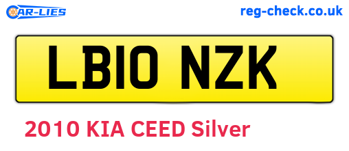 LB10NZK are the vehicle registration plates.