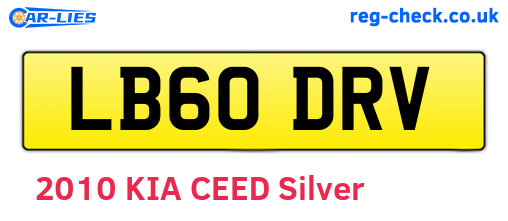 LB60DRV are the vehicle registration plates.