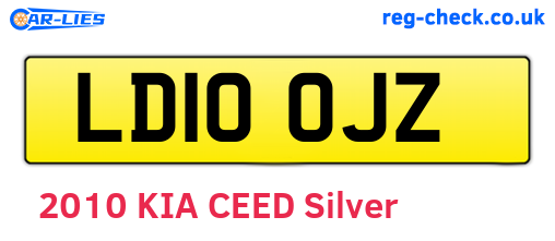 LD10OJZ are the vehicle registration plates.