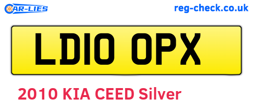LD10OPX are the vehicle registration plates.