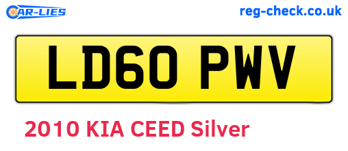 LD60PWV are the vehicle registration plates.
