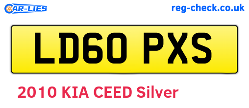 LD60PXS are the vehicle registration plates.