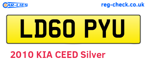 LD60PYU are the vehicle registration plates.