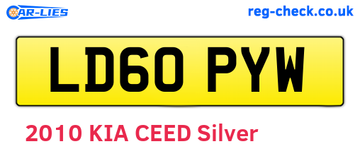 LD60PYW are the vehicle registration plates.