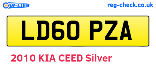 LD60PZA are the vehicle registration plates.