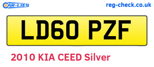 LD60PZF are the vehicle registration plates.