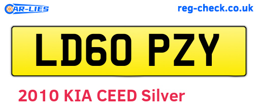 LD60PZY are the vehicle registration plates.