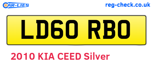 LD60RBO are the vehicle registration plates.