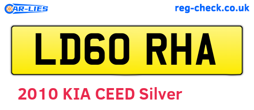 LD60RHA are the vehicle registration plates.