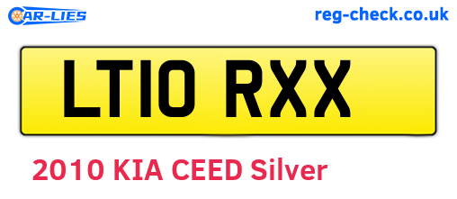 LT10RXX are the vehicle registration plates.