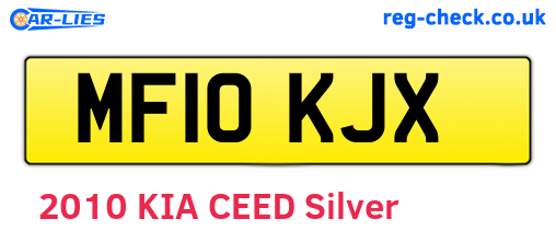 MF10KJX are the vehicle registration plates.