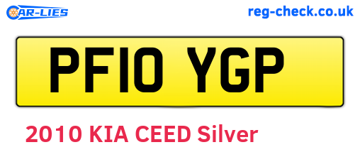 PF10YGP are the vehicle registration plates.