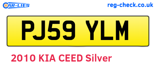PJ59YLM are the vehicle registration plates.