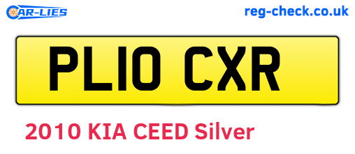 PL10CXR are the vehicle registration plates.
