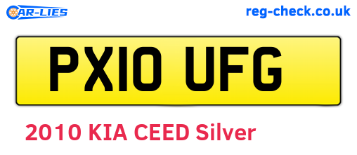 PX10UFG are the vehicle registration plates.