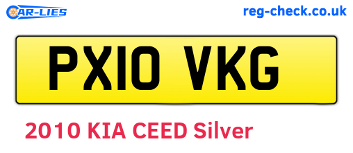 PX10VKG are the vehicle registration plates.