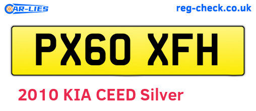 PX60XFH are the vehicle registration plates.