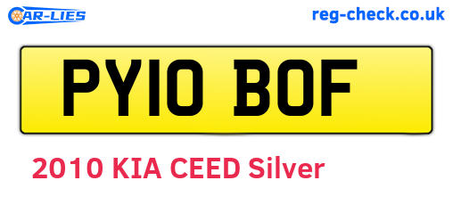 PY10BOF are the vehicle registration plates.