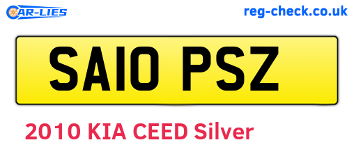 SA10PSZ are the vehicle registration plates.