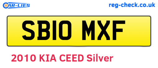 SB10MXF are the vehicle registration plates.