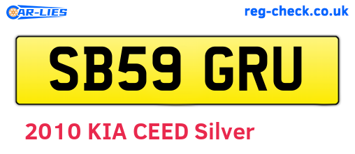 SB59GRU are the vehicle registration plates.
