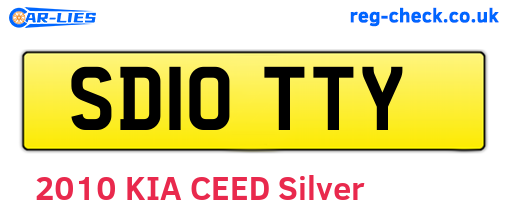 SD10TTY are the vehicle registration plates.