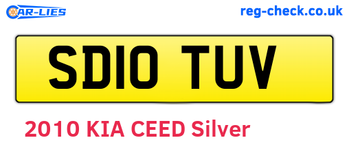 SD10TUV are the vehicle registration plates.