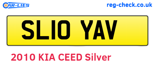 SL10YAV are the vehicle registration plates.